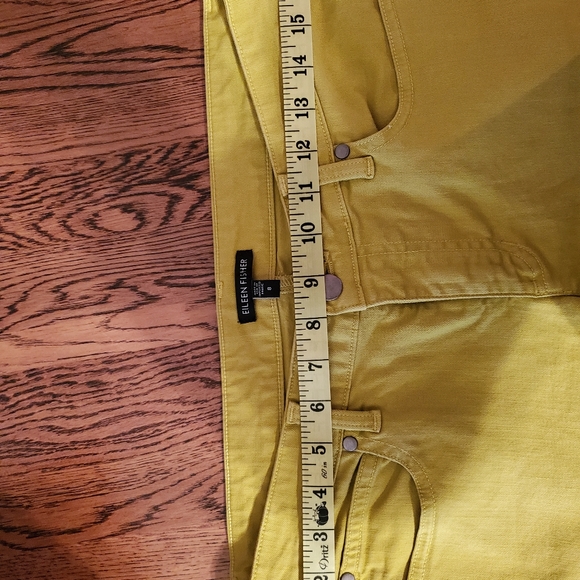 Eileen Fisher Mustard Green straight leg jean. Reduced - Picture 4 of 6